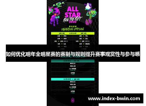 如何优化明年全明星赛的赛制与规则提升赛事观赏性与参与感